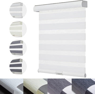 Custom Size Cordless Zebra Blinds for Windows with Jacquard Pattern Roller Shades Light Filtering Sheer Window Shades