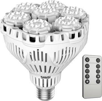 Dimmable Grow Light Bulb Full Spectrum, 40W Grow Bulb with Remote