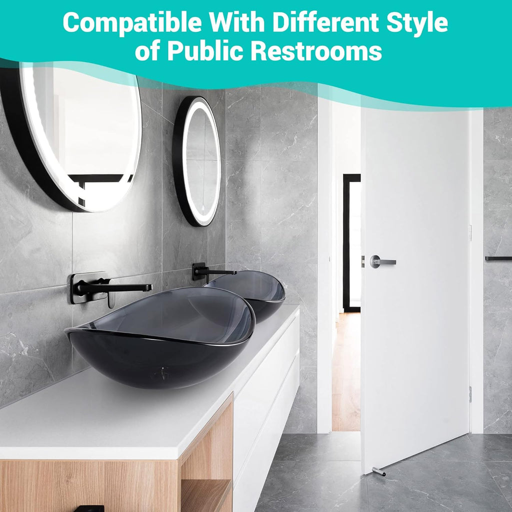 Tempered Glass Bathroom Vessel Sink Oval Vanity Above Counter Top Mount Basin Clear Grey Industrial Modern