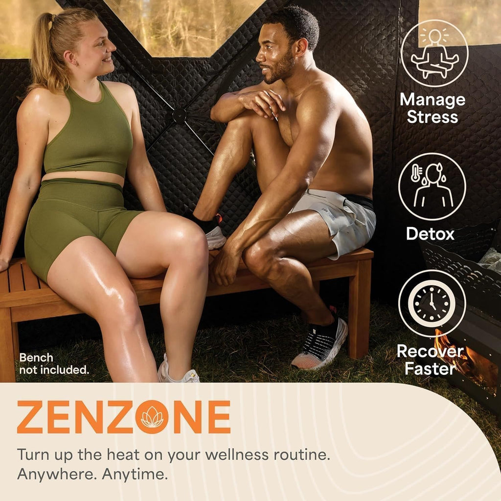 ZenZone Outdoor Sauna Tent - Portable Wood Burning with Stove