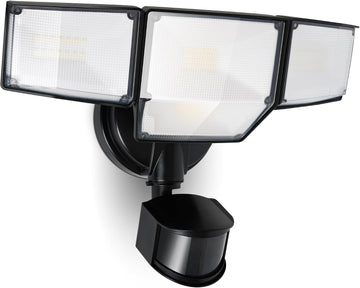 80W 9000LM LED Security Light Hardwire Motion Sensor Outdoor Lights, 4 Head LED Flood Lights Outdoor 5000K Daylight