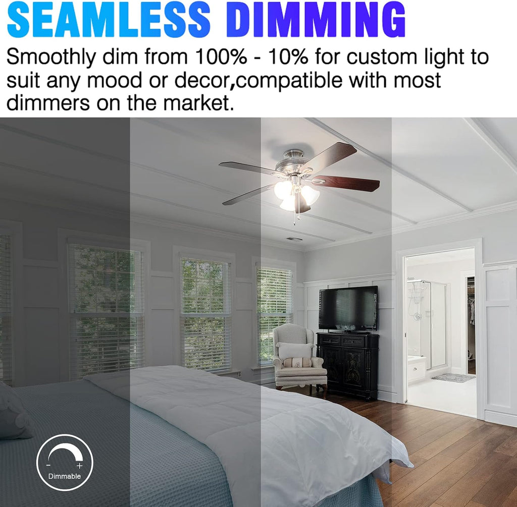 A15 Refrigerator Bulbs 40 Watts Equivalent (5.5W), LED Appliance Dimmable Light Bulbs, Daylight 5000K, E26 Base, UL