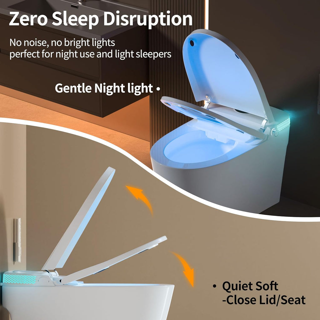 Smart Toilet with Built-in Bidet, Bidet Toilet with Heated Seat, Multiple Cleaning Modes