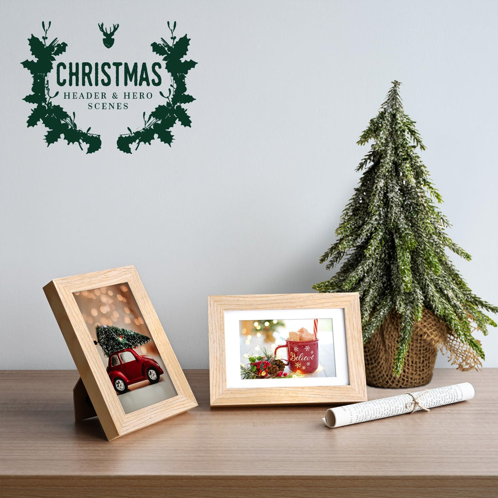 4x6 Frame Natural, Solid Wood 4 x 6 Picture Frame with Acrylic Plexiglass for 3.5x5 with Mat, Tabletop and Wall