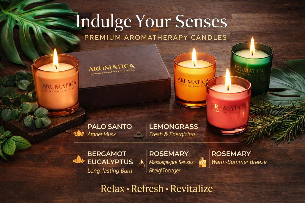 Premium Aromatherapy Candle Set | Stress Relief Soy Wax Candles with Relaxing Scents | Scented Candles Yoga