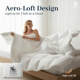 Goose Down Fiber Comforter King - All-Season Hotel Quality Duvet Insert, High Fill Power, Ultra Soft