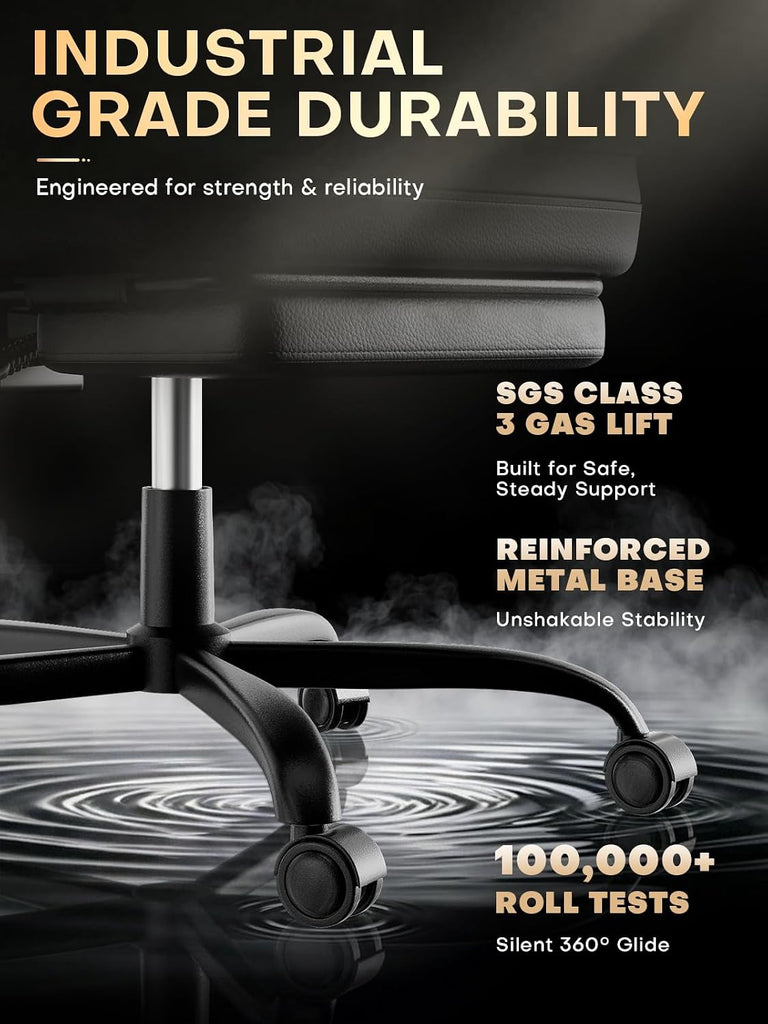 Gaming Chair with Massager Lumbar Support, 400LBS Weight Capacity | Computer Chair with Footrest & Linkage Armrests