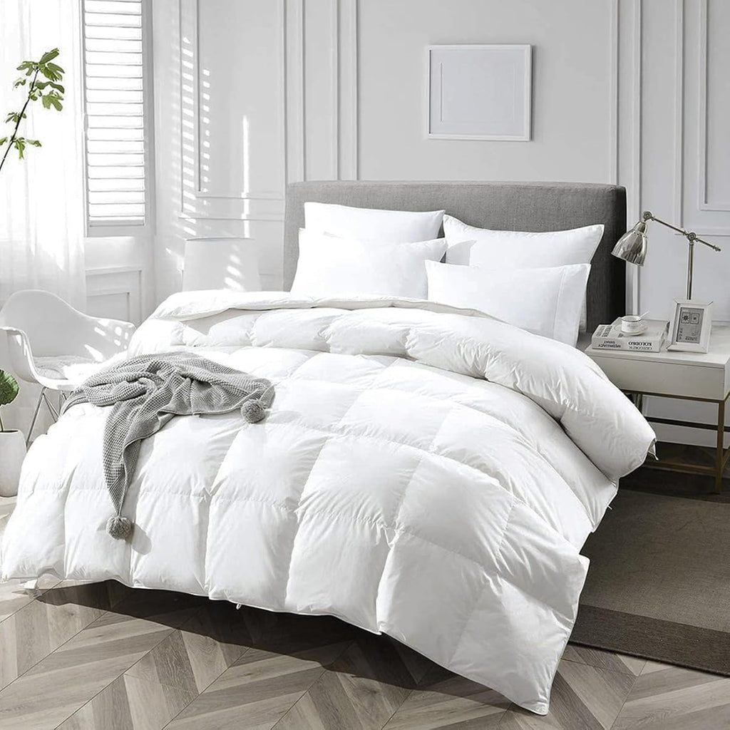 King Luxury 100% Organic Cotton All Season Down Feather Fibers Comforter
