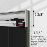 42"x84" Concealed Sliding Barn Door with Soft Close Hardware Kit, Black Hidden Door for Opening 38"-