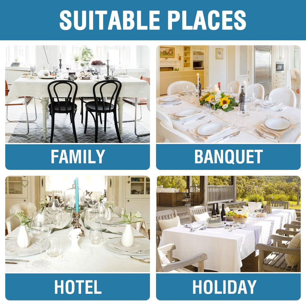 Linen Textured Tablecloth 60 x 102 Waterproof Decorative Table Cloth Spill-Proof Linen Look Cover Ta