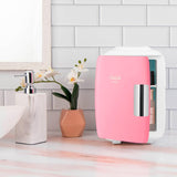 Mini Fridge for Bedroom - Car, Office Desk & Dorm Room - Portable 4L/6 Can Electric Plug In Cooler & Warmer for Food