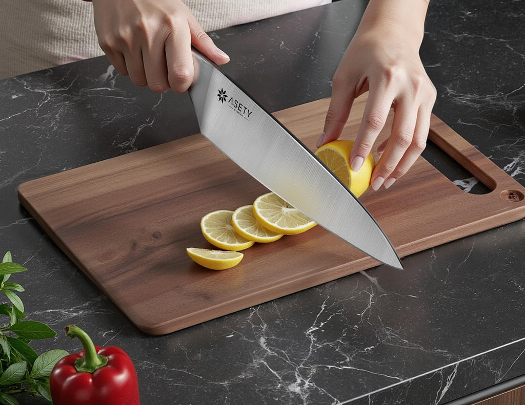 Knife Block Set, 15 PCS Knives Set , Stainless Steel | Ultra Sharp Kitchen Knife, Full Tang One-Piece Knife Set with
