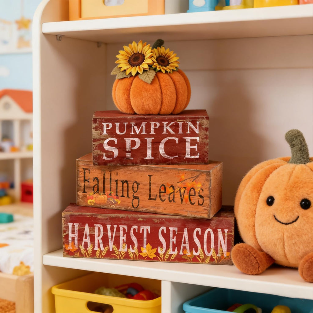 Fall Pumpkin Decor, Fall Decorations - Set of 4