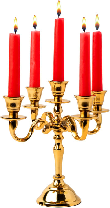 5 Arm Baby Candelabra Gold Glossy 8 Inch Taper Candle Holders Gothic Decorations Candlesticks Holder Home Decor