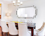 24" x 47" Large Mirror for Decor, Decorative Wall Mirror with Beveled Edge and Glass Pieces, Rectangle Wall Decor