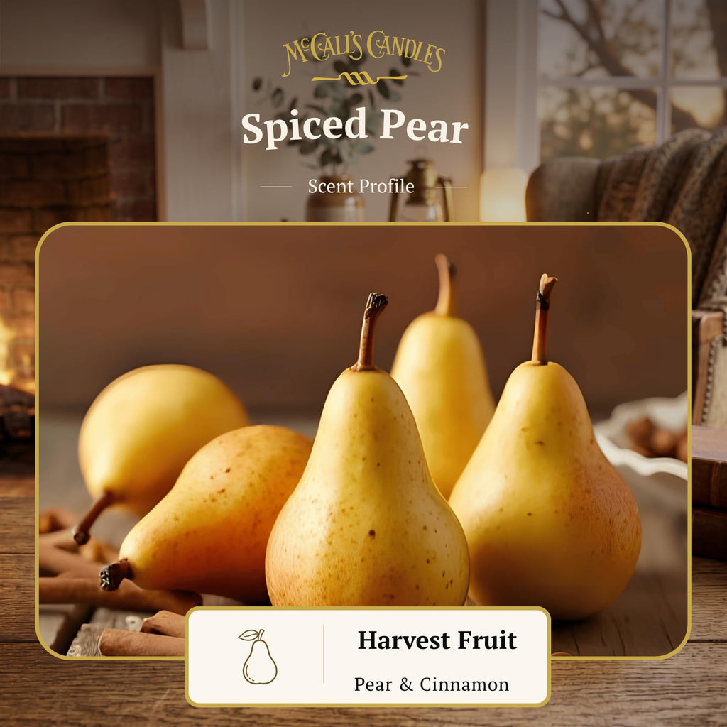 Spiced Pear | 26 oz Scented Candle | USA-Poured | Vintage Rustic Jar with Carrying Handle | Cozy Fall-Inspired