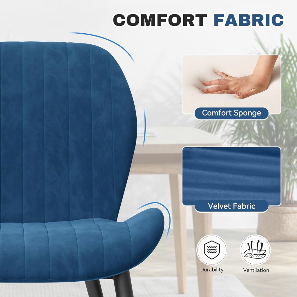 Dining Chairs Set of 4 Modern Velvet Dining Room Chairs Upholstered Dining Chairs with Thick Cushions Metal Legs