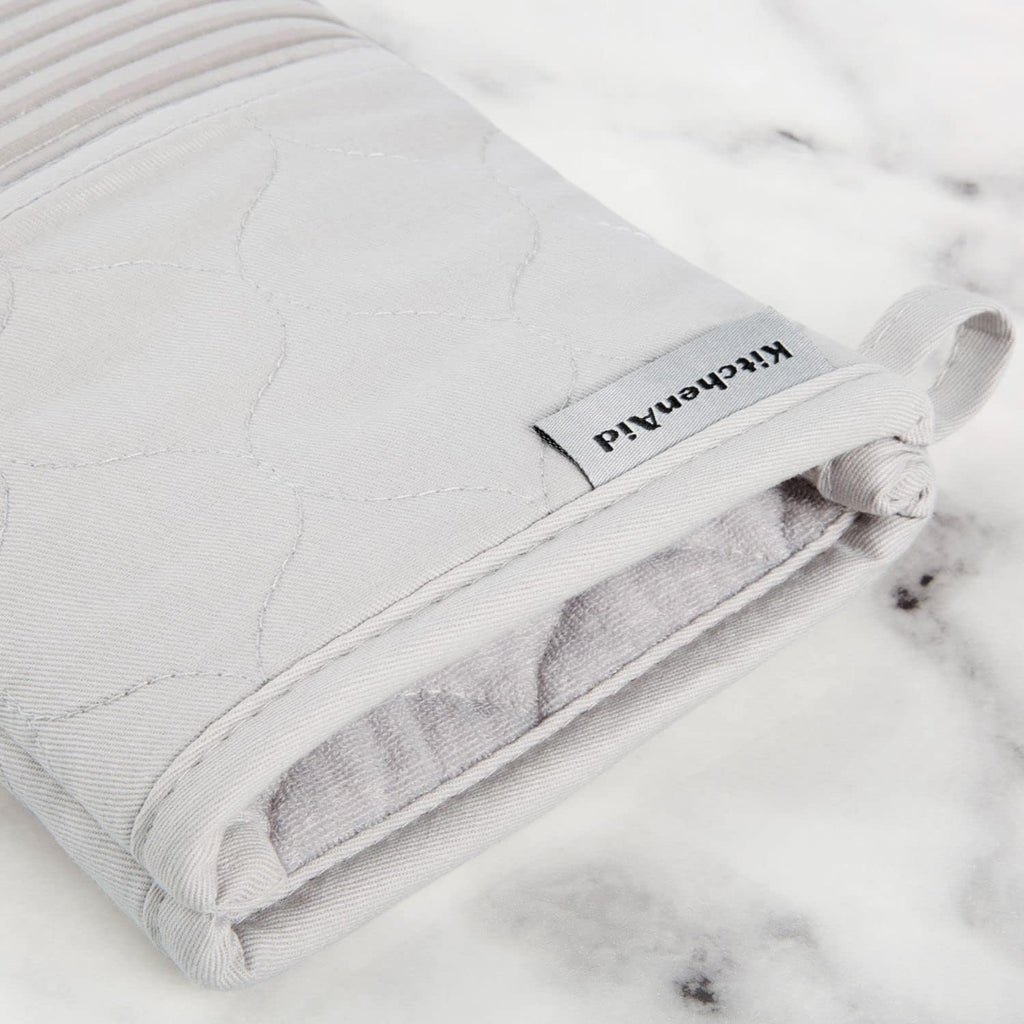 Quilted Cotton Terry Cloth Oven Mitt, Pot Holder, Kitchen Towel 4-Pack Set, Heat Resistant, Silicone Grip, 16"x26"