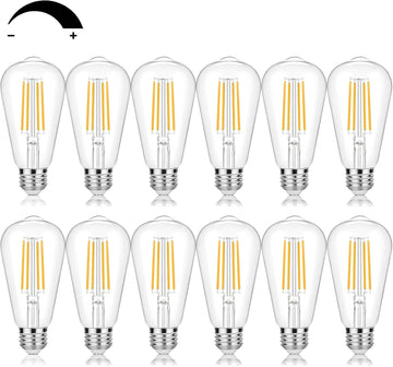 E26 LED Edsion Bulbs 60 Watt, Vintage Dimmable Light Bulbs, 3000K