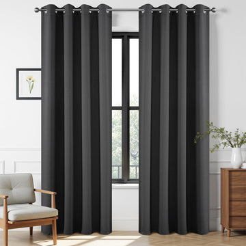 Blackout Curtains 108 Inch Long 2 Panels, Long Black Out Curtains with Grommets, Thermal Insulated, Room Darkening &