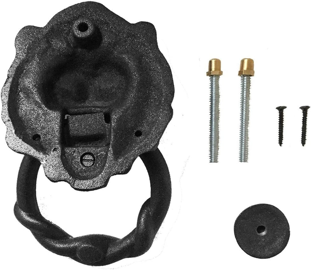 Pack of 2 Cast Iron Lion Door Knocker Black Finish 6.25" Front Entry Hardware