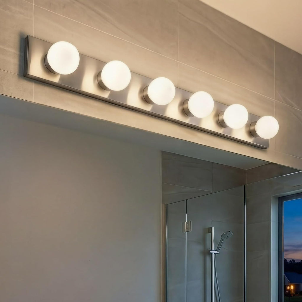 626NI 36" Bath Bar 6-Light Vanity Light Fixture with Brushed Nickel Finish over Mirror, Traditional Style Lighting