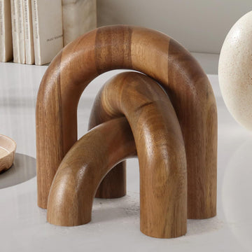 3 Pcs Wood Shelf Decor Aesthetic, Modern Aesthetic Home Decor Accent, Decorative Object for Coffee Table, Book Shelf