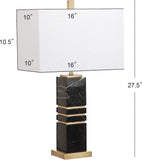 Jaxton Modern Black/ Gold Marble 28-inch Bedroom Living Room Home Office Desk Nightstand Table Lamp (LED Bulb Included)