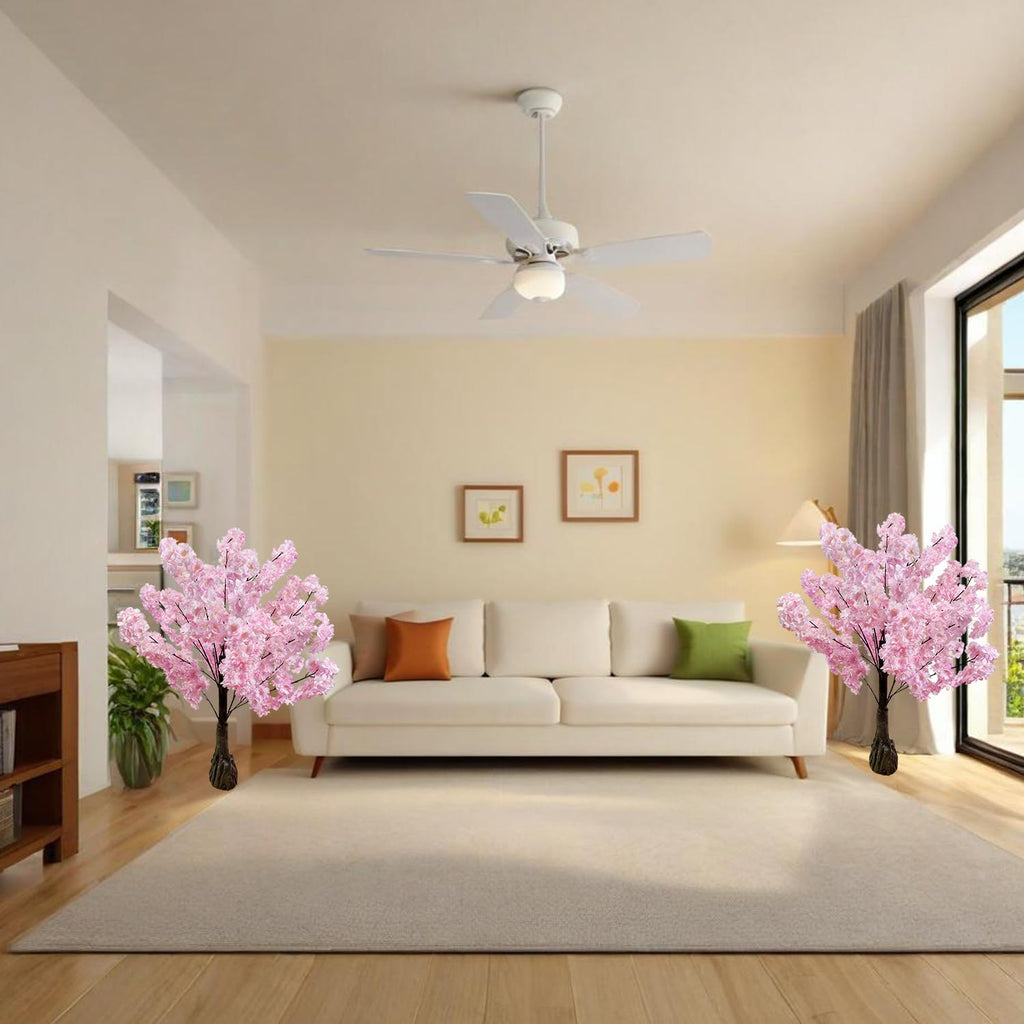 Artificial Cherry Blossom Tree 3.6ft -2 Pack Pink Faux Cherry Tree for Wedding Backdrop, Party Decoration, Home