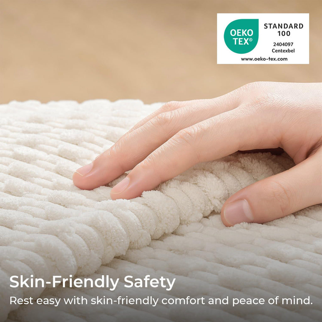 Soft Corduroy 28x28 Inch Pillow Covers 2 Pack, Cream White
