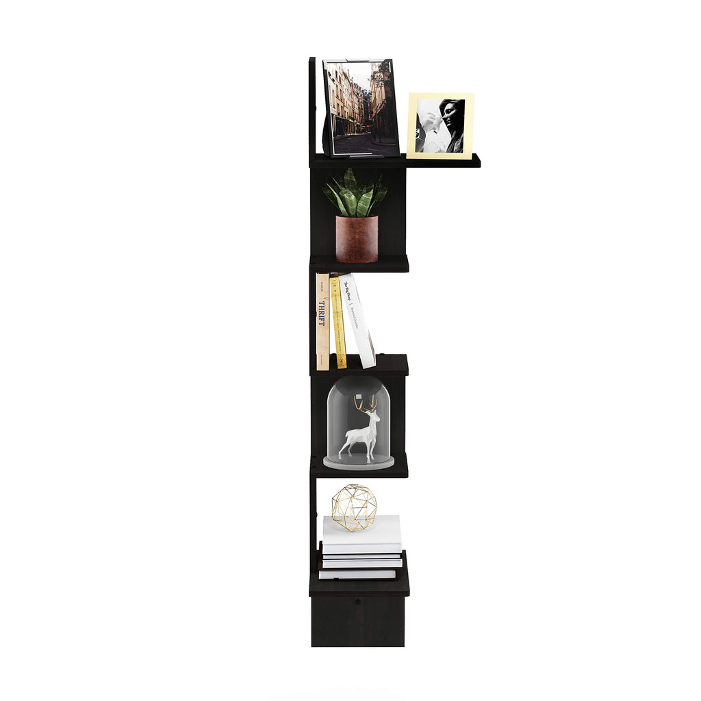 Rossi 5-Tier Corner Floating Shelves for Wall, Espresso