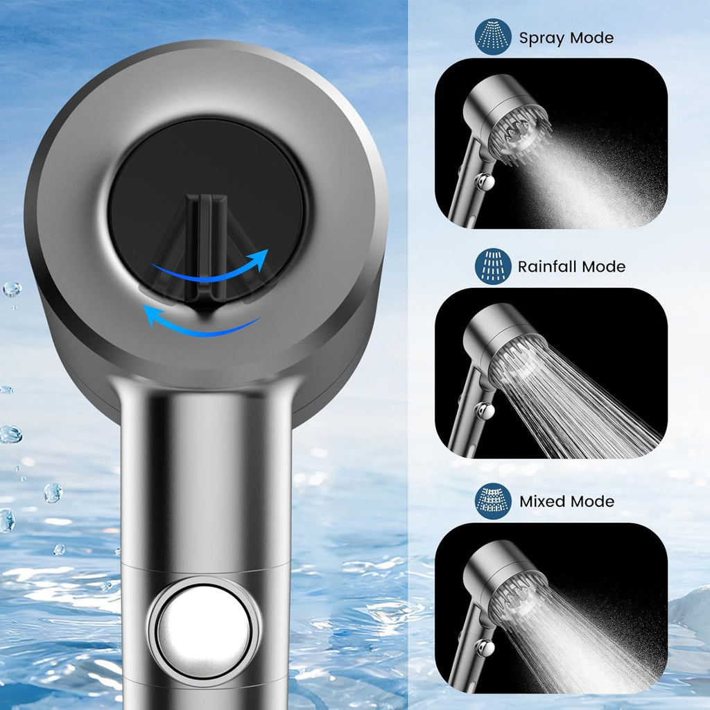 Filtered Shower Head with Handheld, High Pressure Water Flow and Multiple Spray Modes Shower Head with Filter