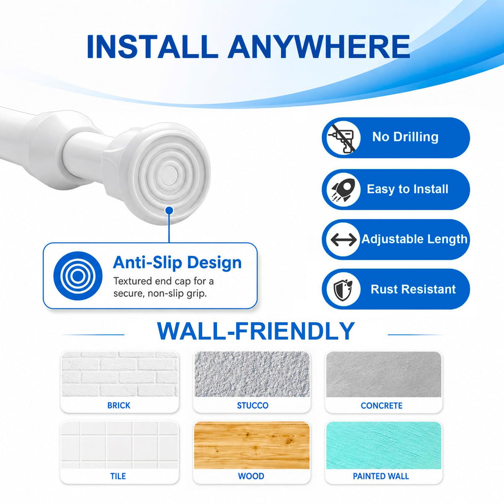 4 Pack Small Tension Curtain Rod, Short Adjustable Extendable