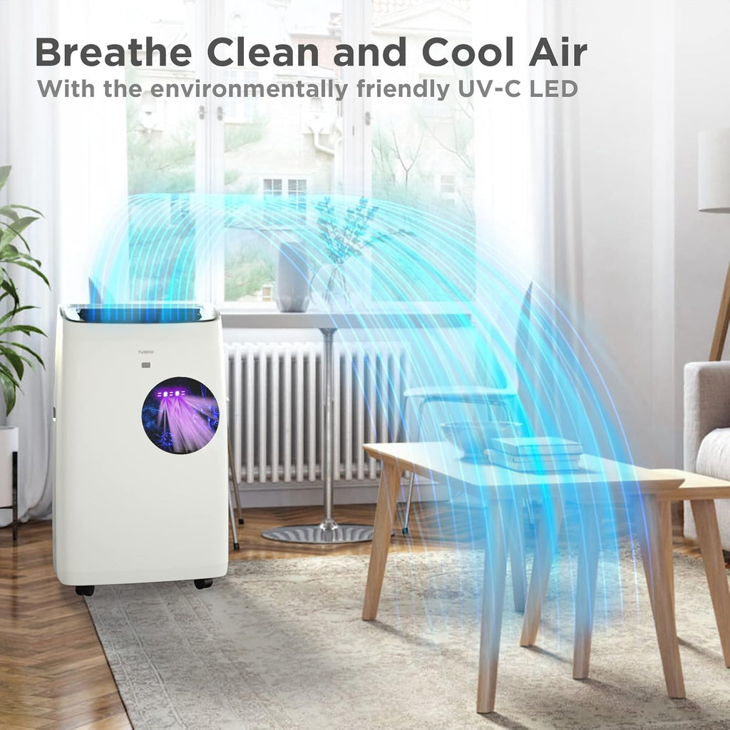 14,000 BTU Portable Air Conditioner & Heater, 4-in-1 AC Unit with Dehumidifier, Fan, UV