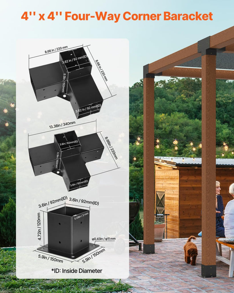 Pergola Kit, 4x4 Inch Pergola Brackets for 3.5x3.5 Inch Wood - Image 2