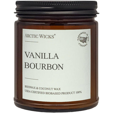 Vanilla Bourbon Candle, 9oz Coconut Beeswax, Non-Toxic