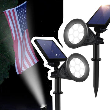 Outdoor Solar Spotlights Waterproof, Landscape Ground Flag Pole Spot Light