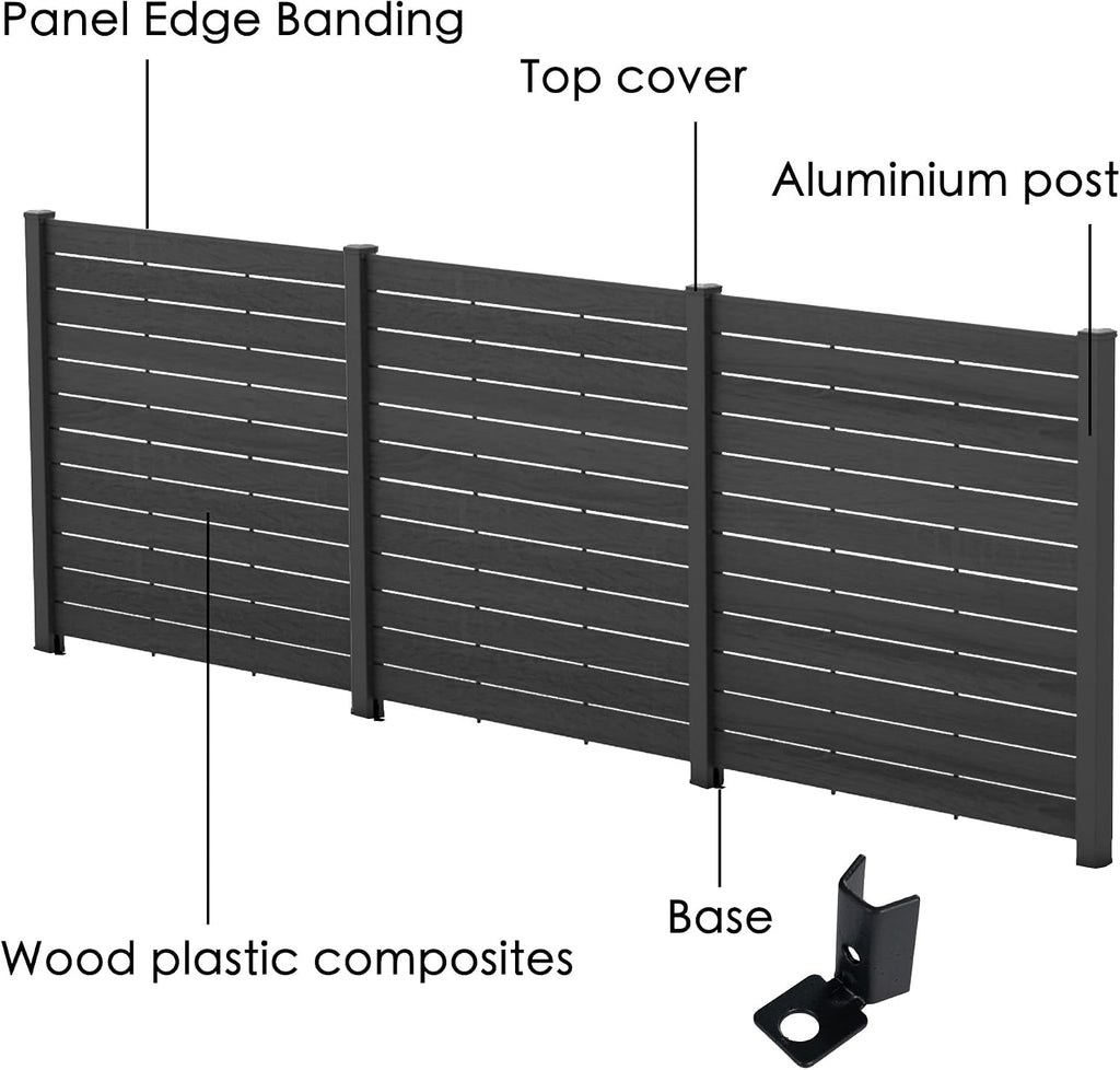 50" W x 48" H Privacy Screens Fence Panel Specifically for Hard Surfaces, Aluminum Post, Air Conditioner Fence Panels