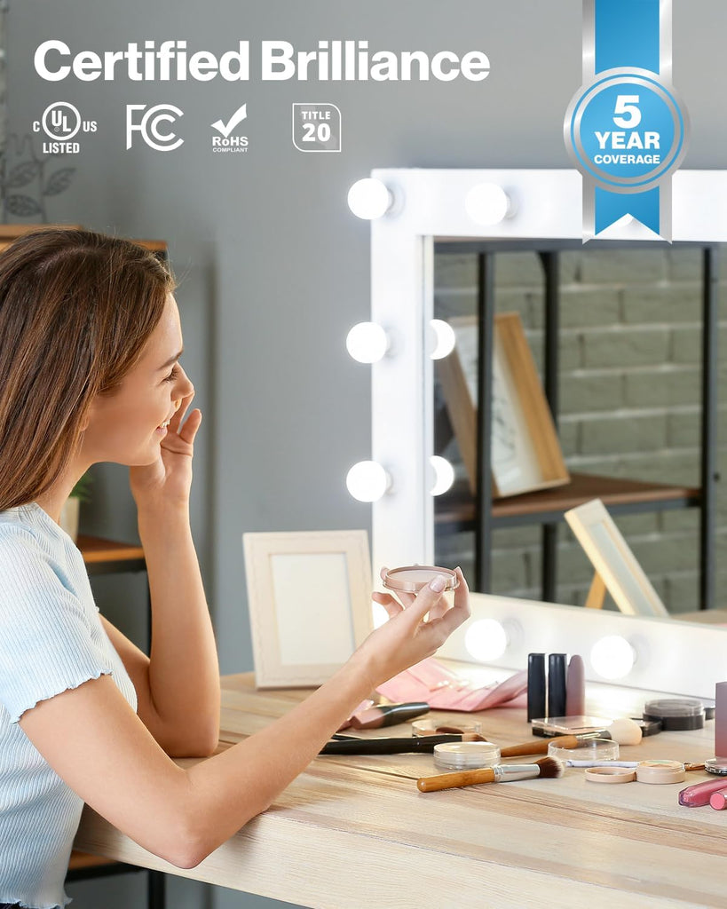 G25 LED Light Bulbs, Globe Vanity Lights for Bathroom High Output, 1000 LM, 11W (100W Equivalent), 5000K Daylight (4 Pack)
