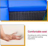 5 Pieces Patio Furniture Sets Outdoor Sectional Sofa Wicker Chair Rattan Conversation Set for Outdoor Backyard Porch Poolside Balcony Garden Furniture with Coffee Table,Blue Cushion A106-B0BDKS94R2