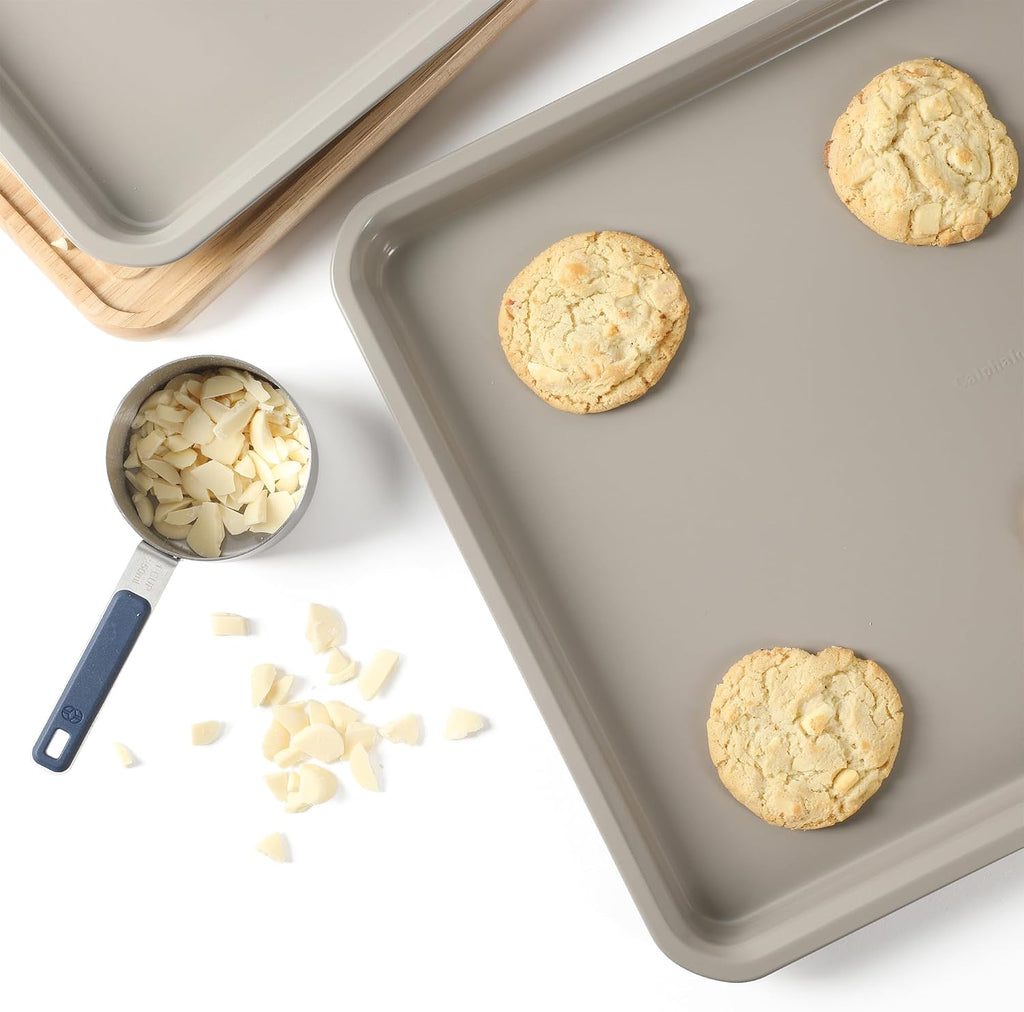 Legacy Cookie Sheet Set, 3-Piece Nonstick Sheets 18 15 13 Inch Cookie Sheet, Metal Sheet, Taupe, PFOA-Free for Even