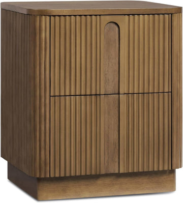 20'' W Modern Storage 2-Drawer Push to Open Nightstand with Solid Wood Frame, Bedside Table Bedroom Furniture