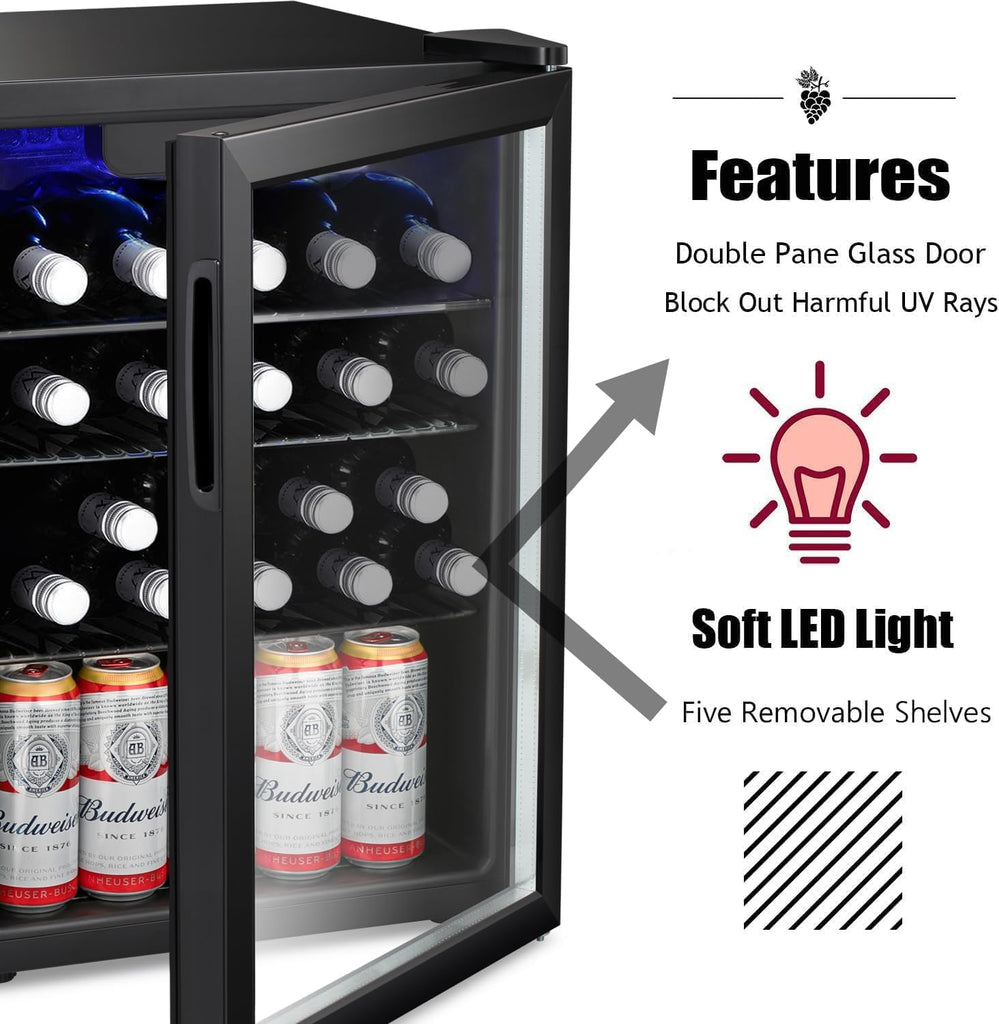 16 Bottle Wine Cooler/Cabinet Beverage Refrigerator Small Mini Wine Cellar Beer 