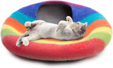 Premium Felt Cat Cave Bed - Wool Kitty Beds Handcrafted Kitten Caves Bed for Indoor Cats