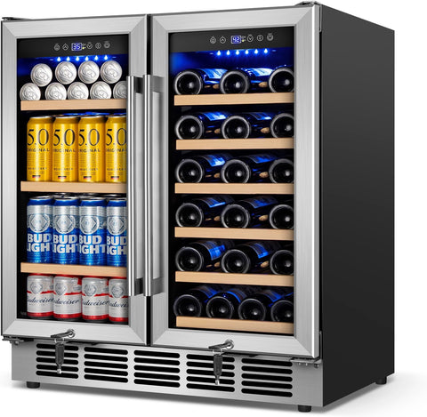 30" Wine and Beverage Refrigerator - Dual Zone Wine and Beverage Cooler