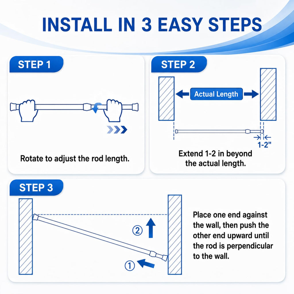 4 Pack Small Tension Curtain Rod, Short Adjustable Extendable