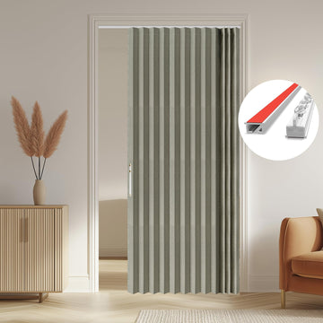 100% Blackout Accordion Door Invisible Folding Doors Interior Magnetic Door Curtain Living Room Kitchen Curtains Sets