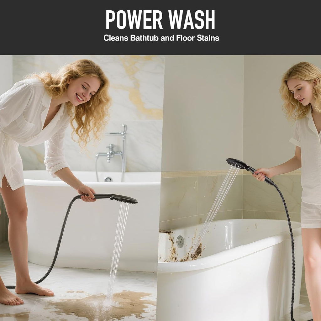 Rain Shower Head with Handheld, High Pressure Rainfall Showerhead Combo with 5 Handheld Water Spray Modes for Bathroom