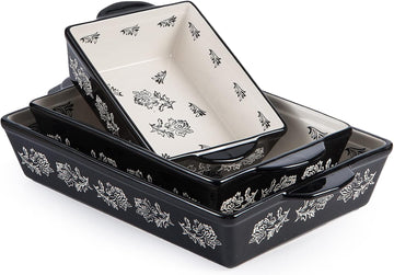 Dish Ceramic Lasagna Pan Casserole Dish 3-Piece Bakeware Sets Dishes Set Dish Set