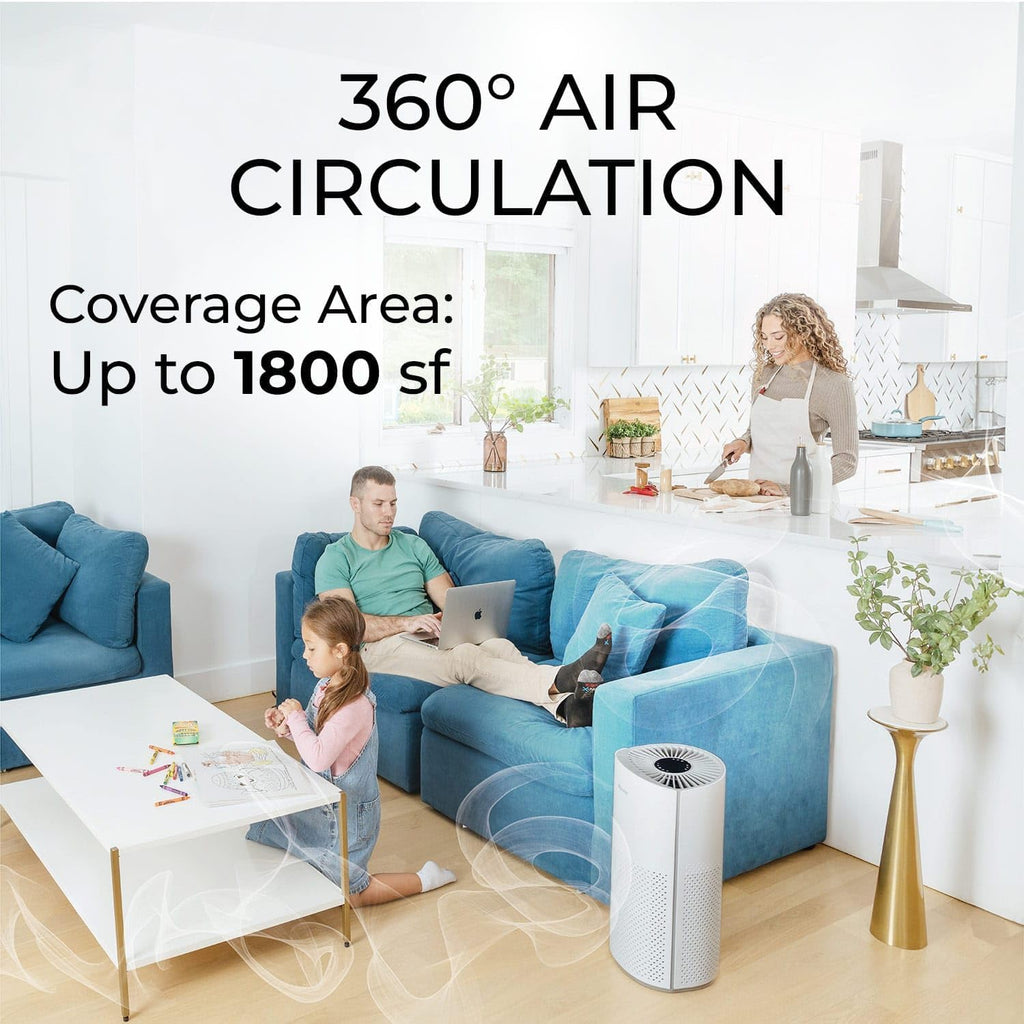 Air Purifiers for Home Large Room Pets Up to 1800 Ft² - Smart WiFi & Voice Control True HEPA Air Purifier For Home